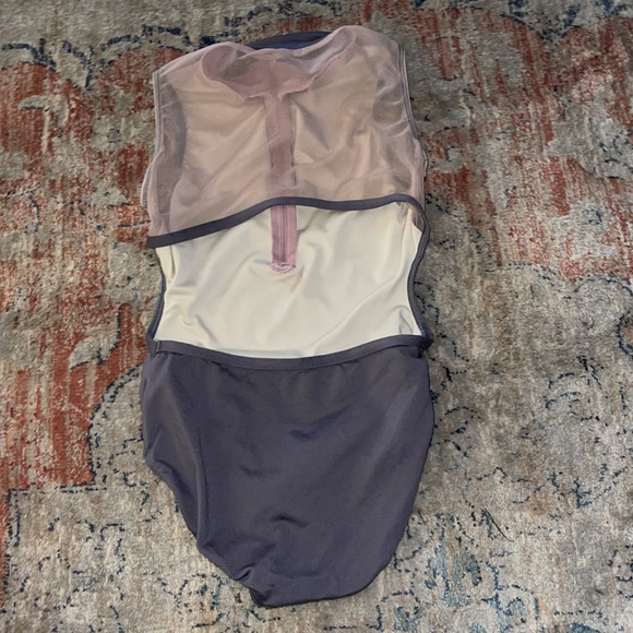 Gray and pink mesh leotard - Picture 2 of 3